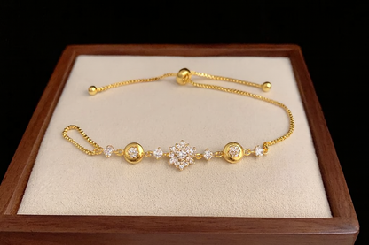 Pulseira com Flor de Zircônia