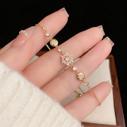 Pulseira com Flor de Zircônia